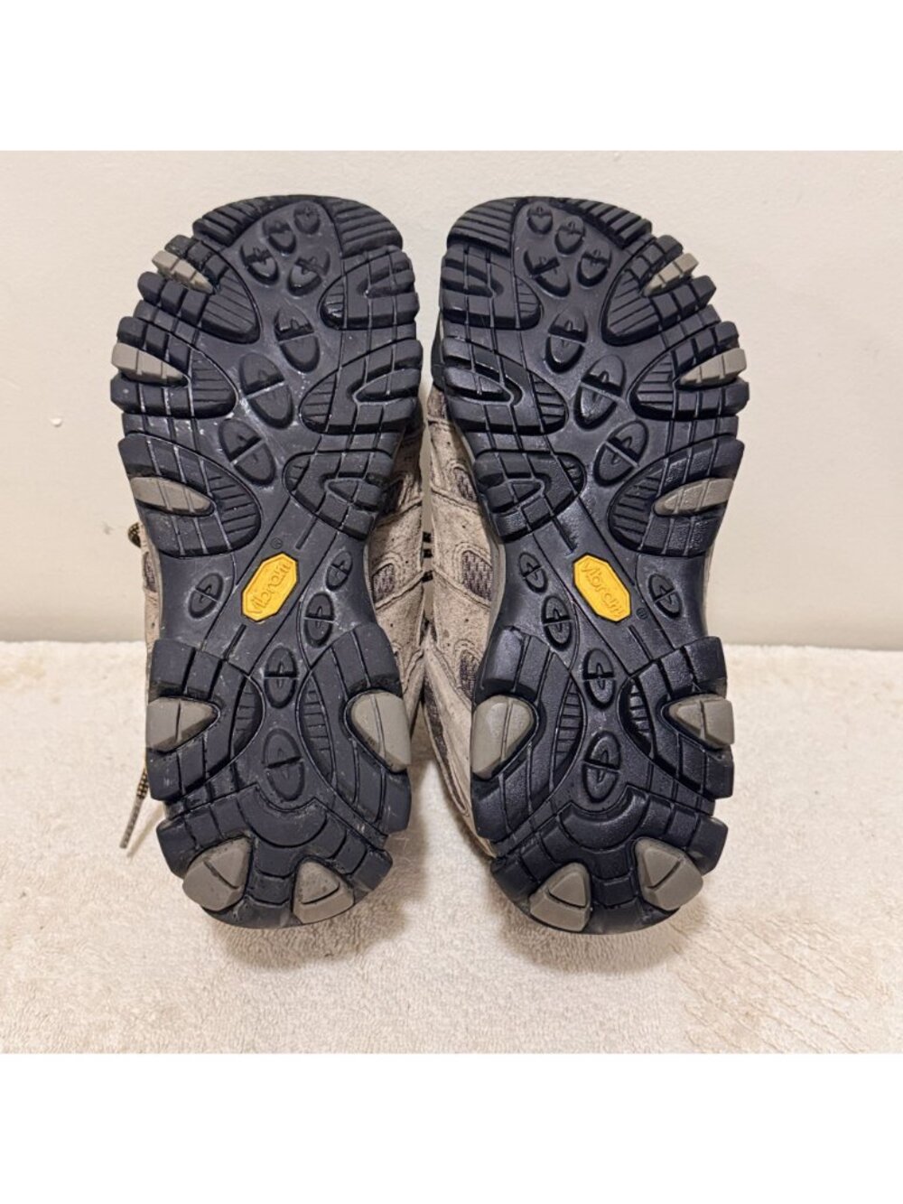Merrell Men's Moab Mid Hiking Boots Gray Brown Suede Vibram Waterproof US 8 - Picture 7 of 7